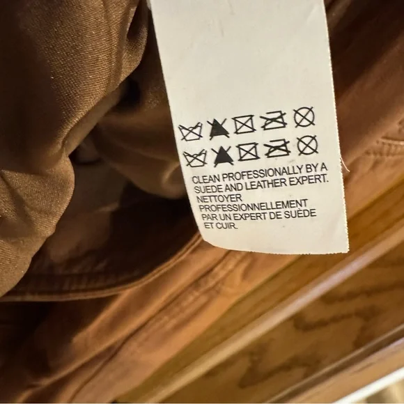 Lucky Brand Camel Leather Collarless Moto Jacket. Large